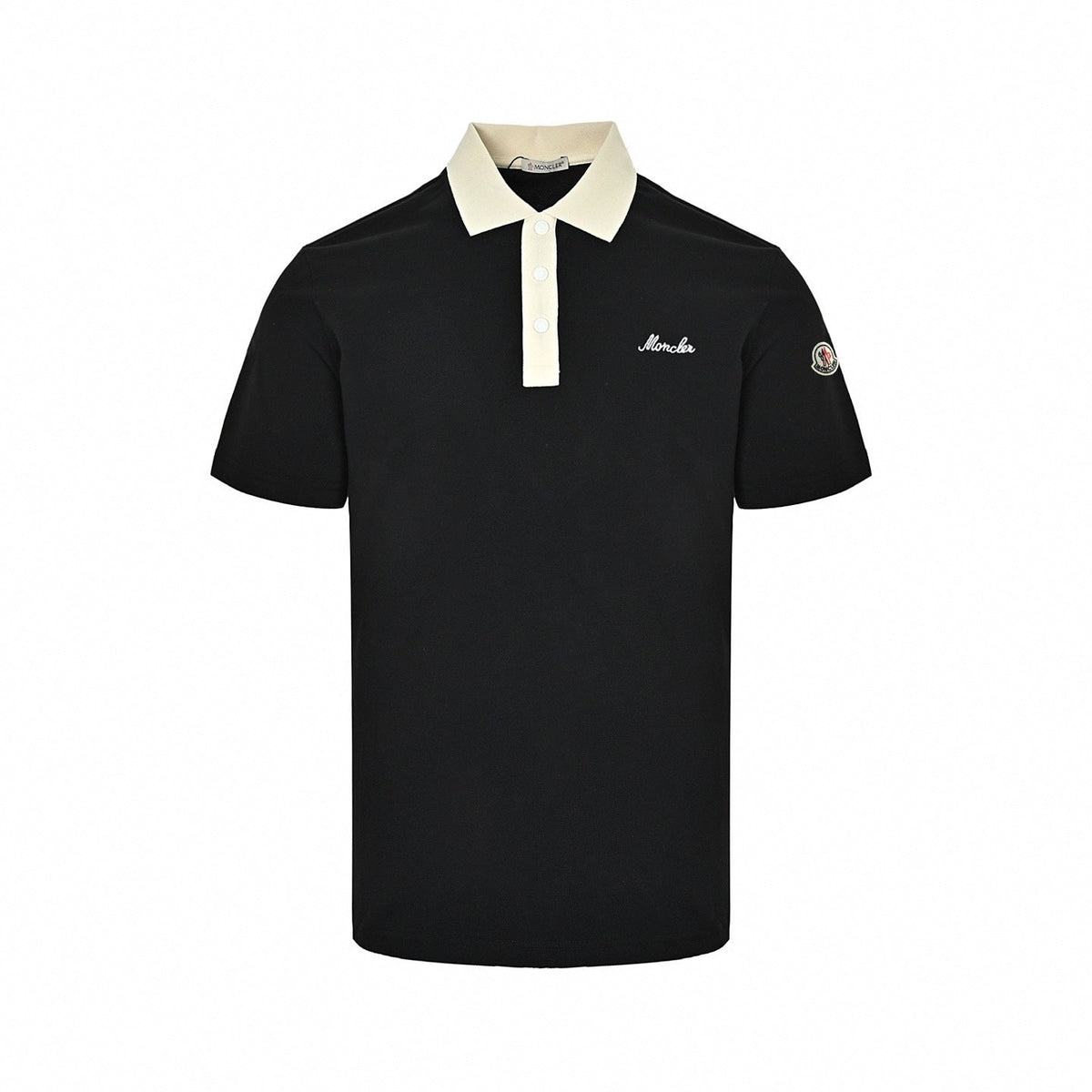 Two-Tone Piqué Polo - Black/Cream
