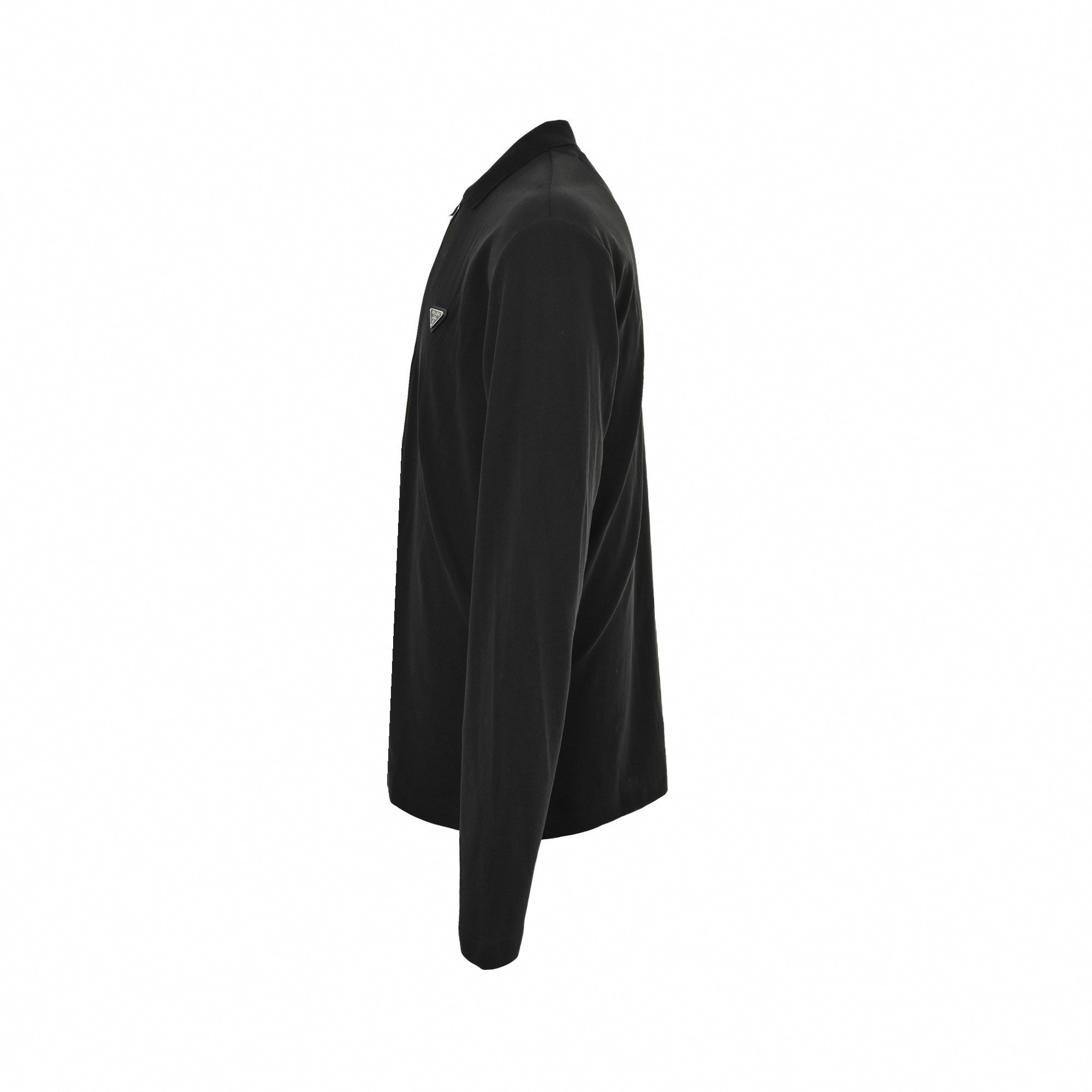 Triangle Logo Quarter-Zip Long-Sleeve Polo