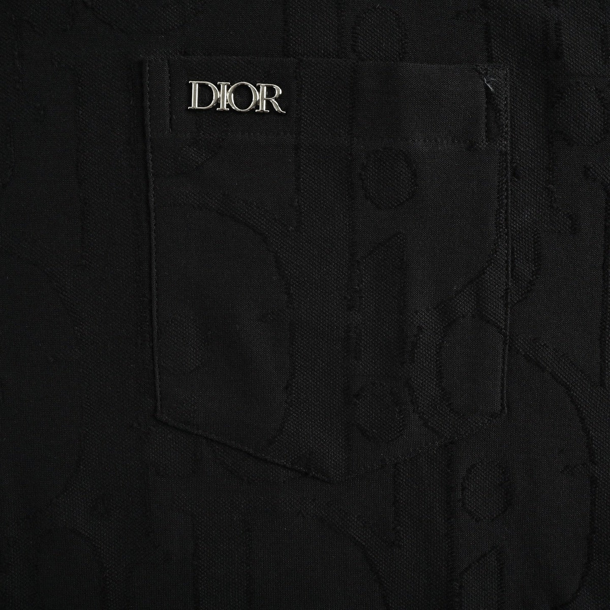 Tonal Oblique Jacquard Pocket T-Shirt