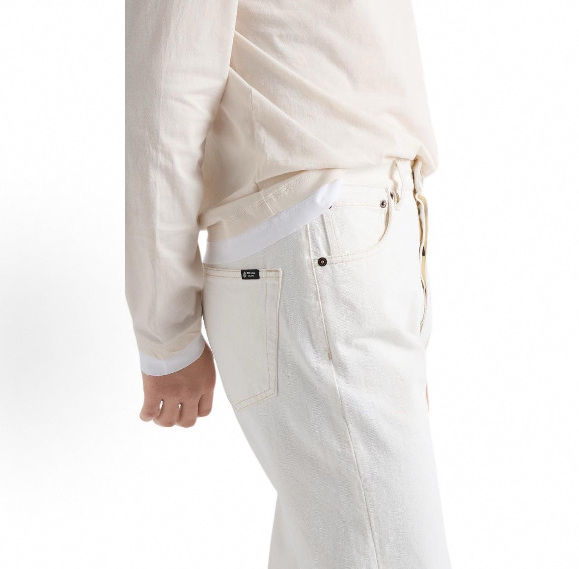 Straight-Leg Denim Jeans - White