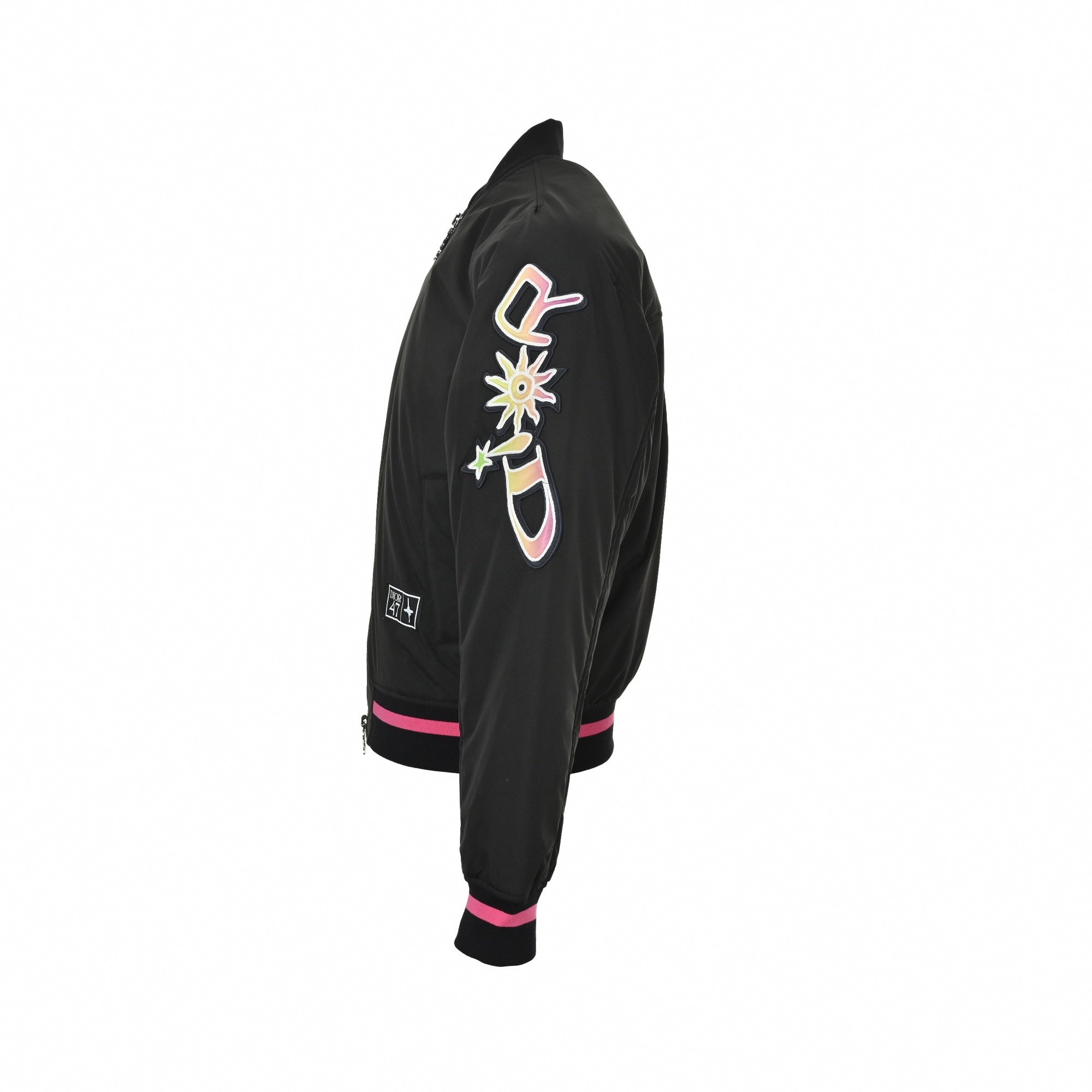 Dior 47 Graphic Cotton Bomber Jacket | Black & Neon