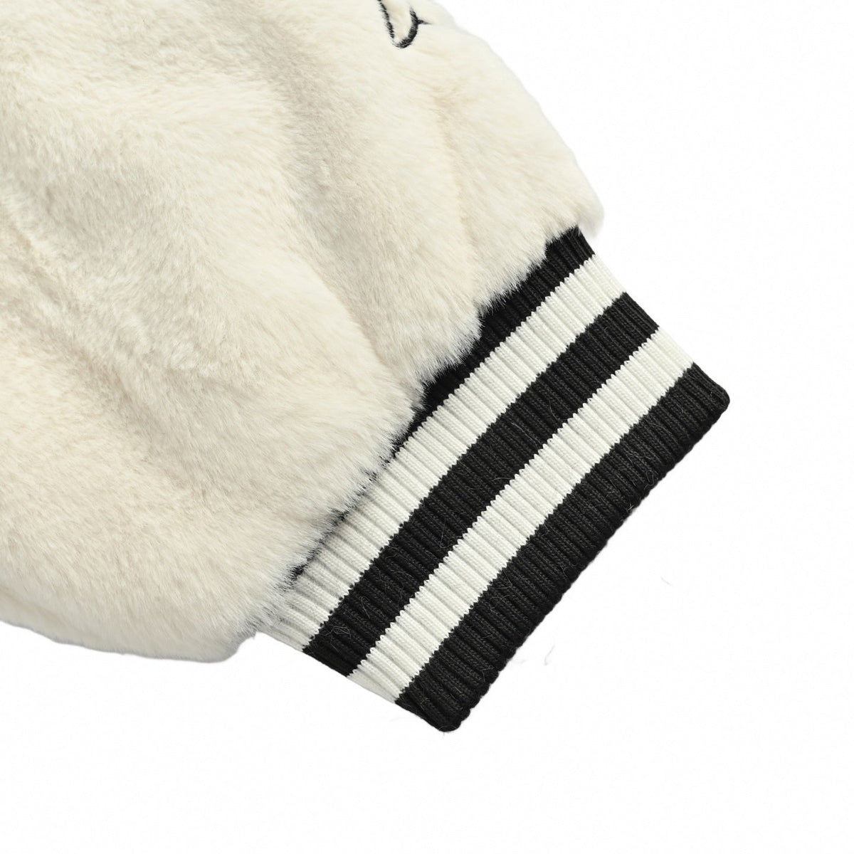 Faux Fur Horseshoe Logo Varsity Jacket