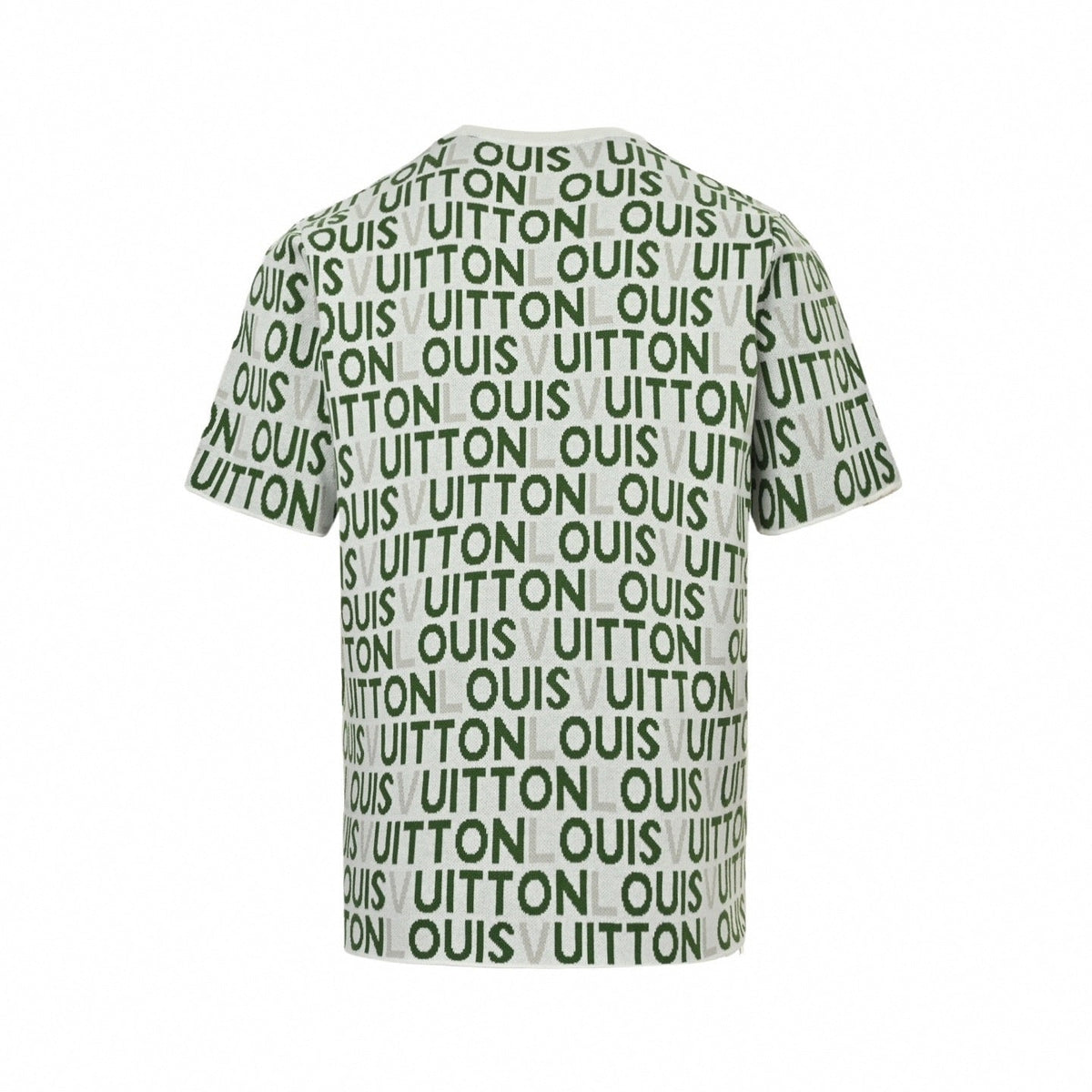 All-Over Typographic Knit T-Shirt | White & Green