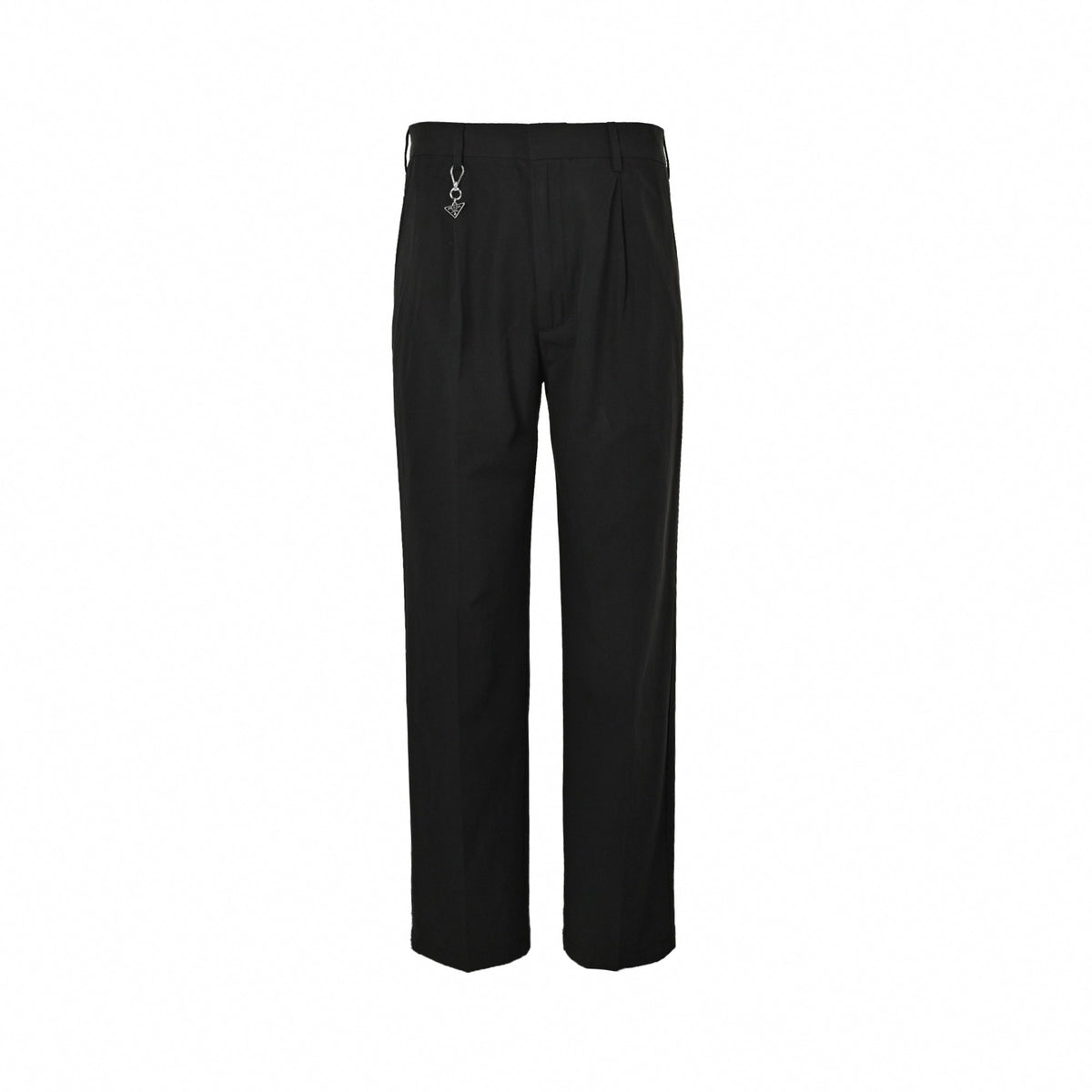 Gabardine Trousers with Triangle Logo | Black