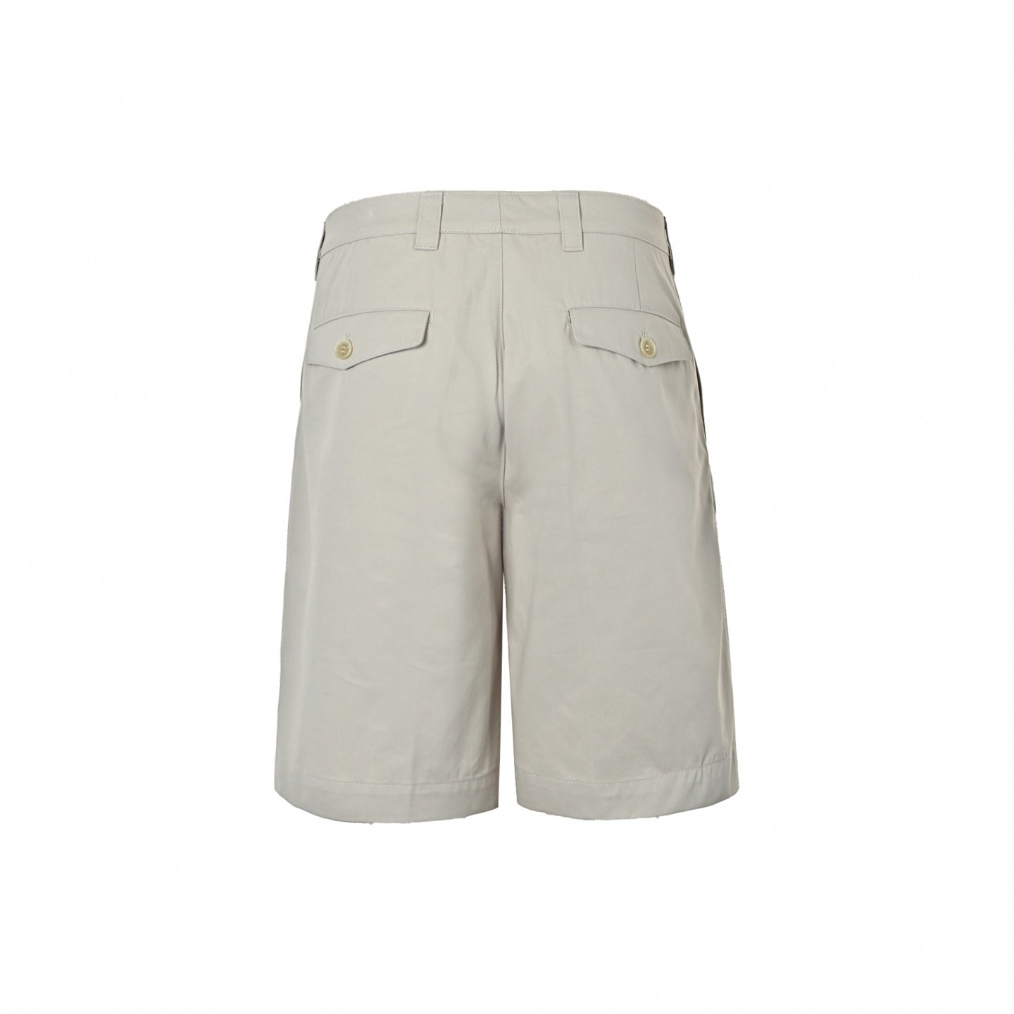 Pleated Cotton Bermuda Shorts | Beige