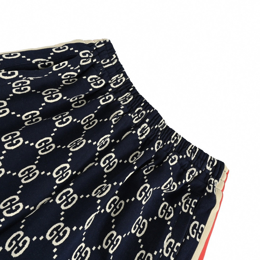 Monogram Jacquard Shorts - Navy