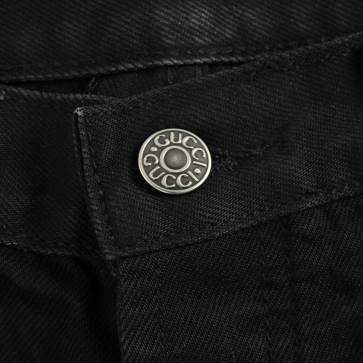 Horsebit Detail Jeans - Black