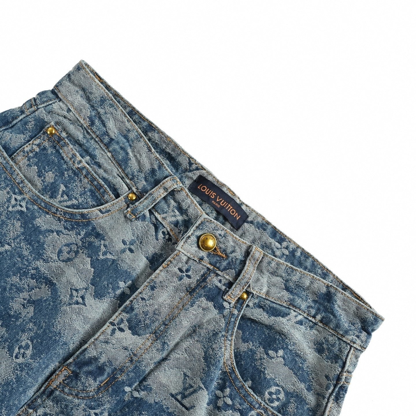 Monogram Cloud Jacquard Jeans | Blue