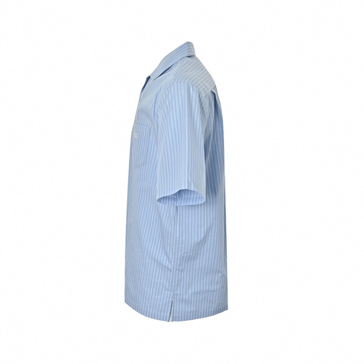 Striped Camp Collar Short-Sleeve Shirt | Light Blue