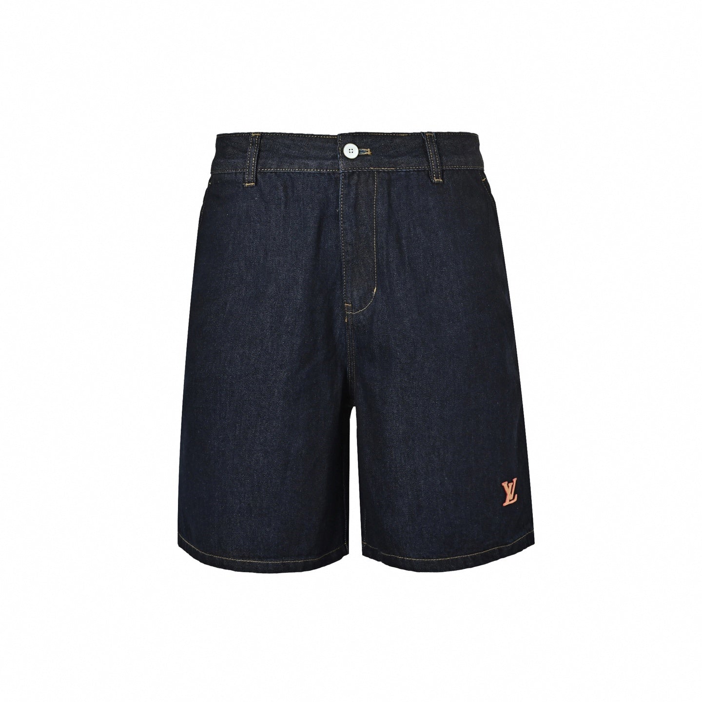 Tailored LV Logo Denim Shorts | Dark Indigo