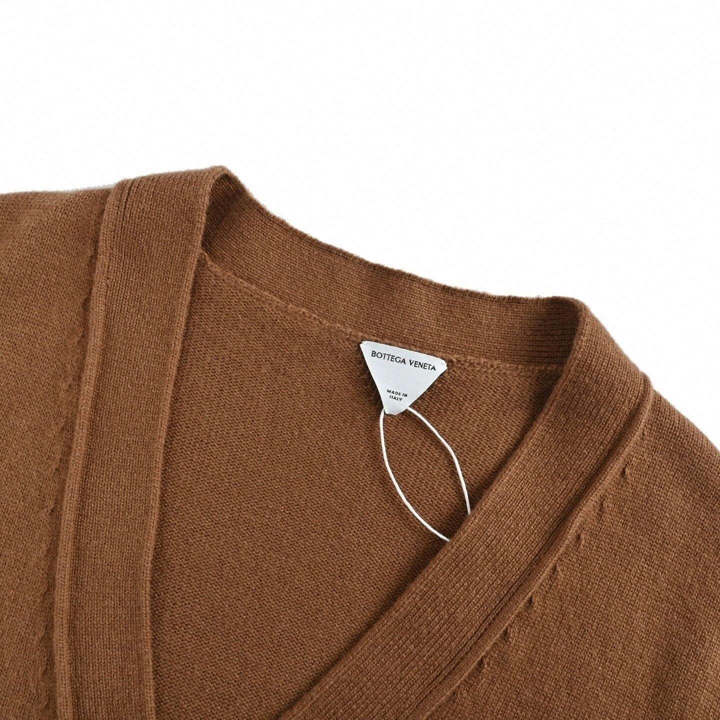 Cashmere Intrecciato Elbow-Patch Cardigan | Camel