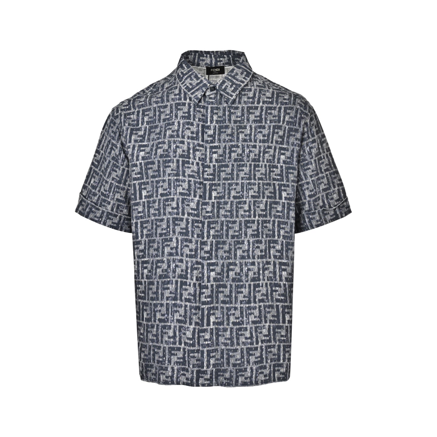 Trompe L'Oeil FF Logo Shirt | Navy Blue & Grey