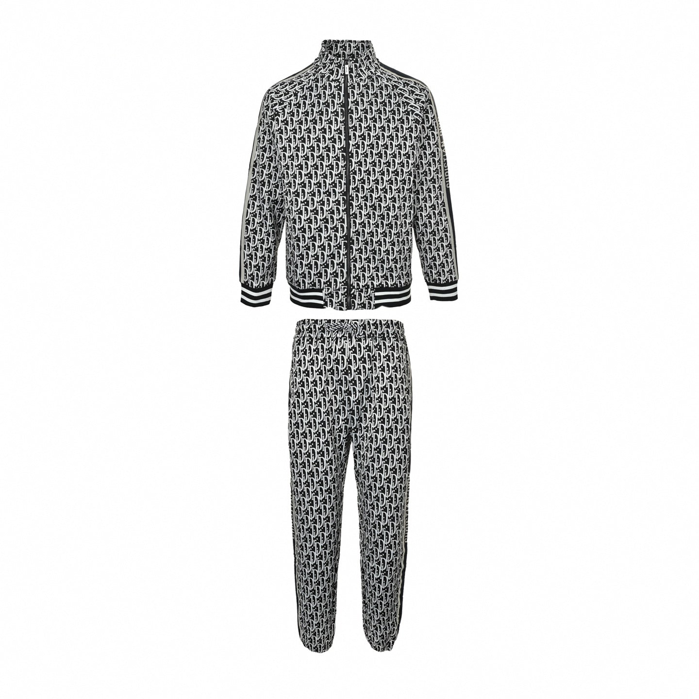 Oblique Jacquard Tracksuit Set | Black & White