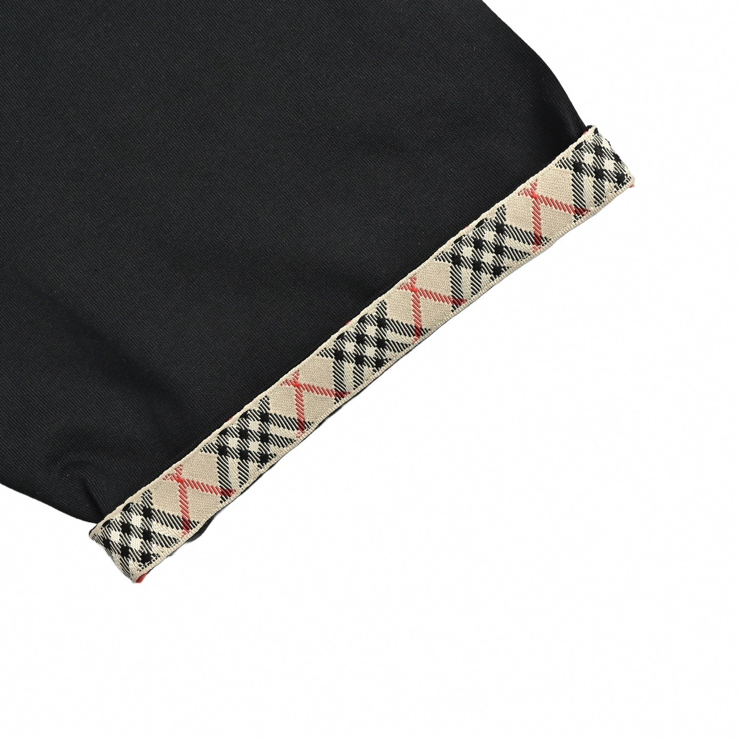 Check Cuff Equestrian Knight T-Shirt | Black