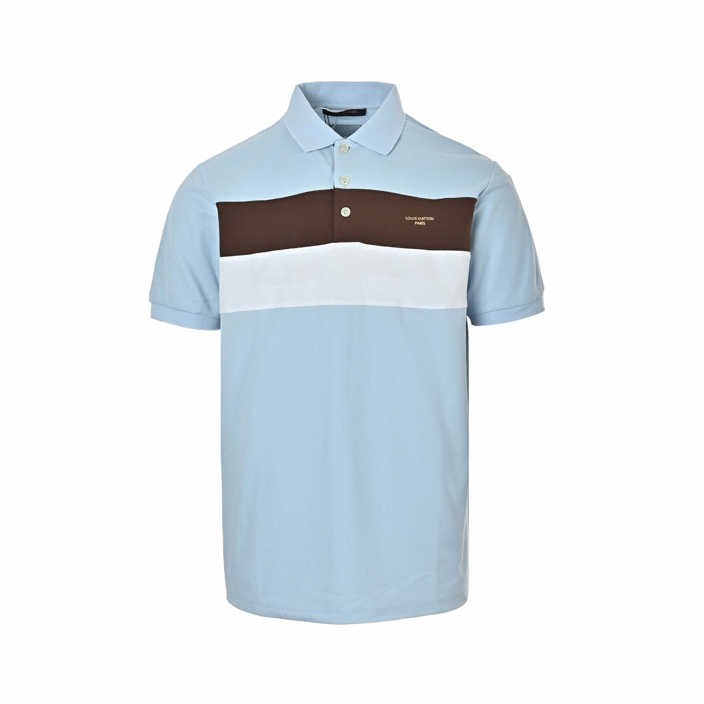Color-Block Stripe Polo Shirt | Light Blue
