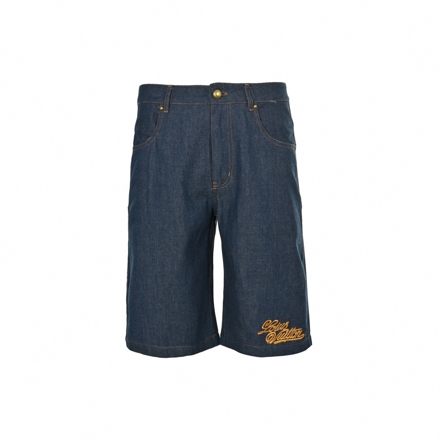 Embroidered Denim Shorts