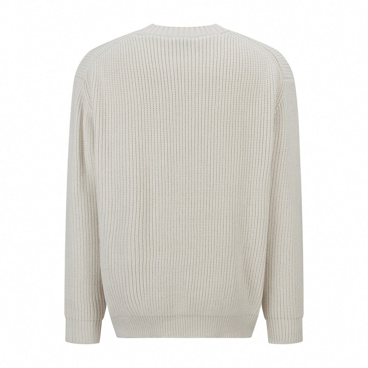 Tonal Embroidered Logo Knit Sweater | Cream