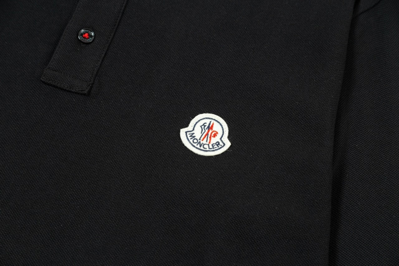 Tri-Color Trim Long-Sleeve Polo