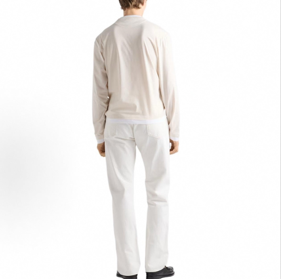 Straight-Leg Denim Jeans - White