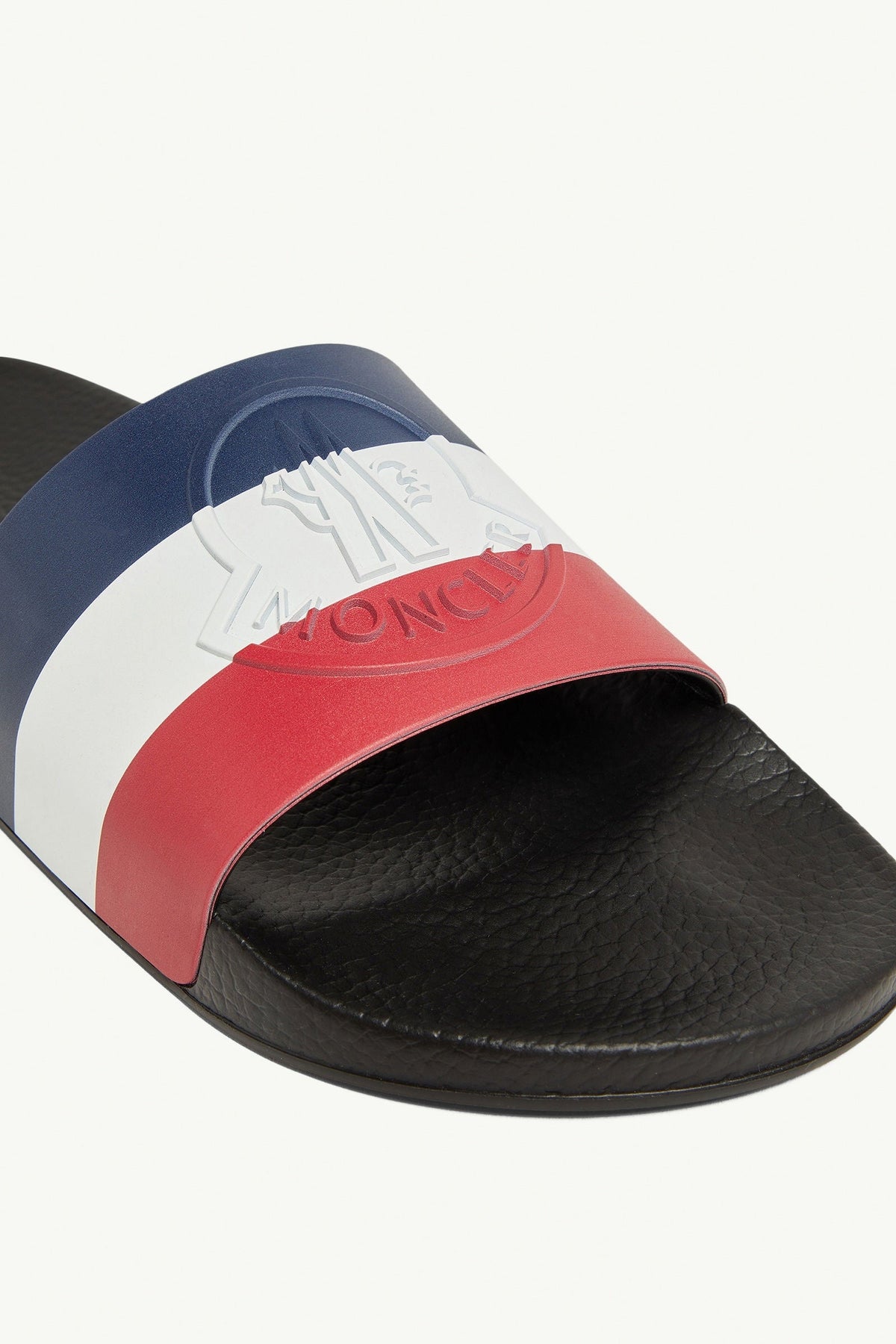 'Basile' Tricolor Rubber Slides | Black Footbed
