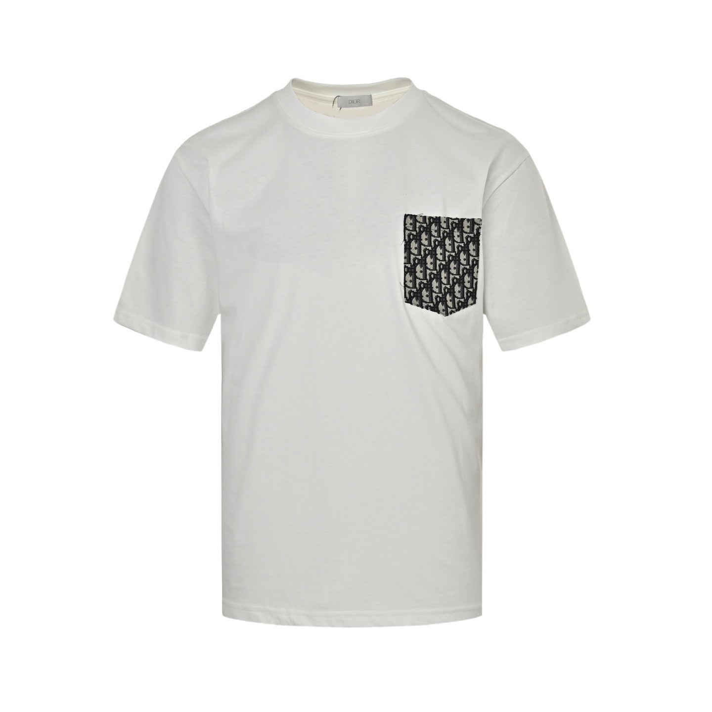 Oblique Jacquard Pocket T-Shirt | White