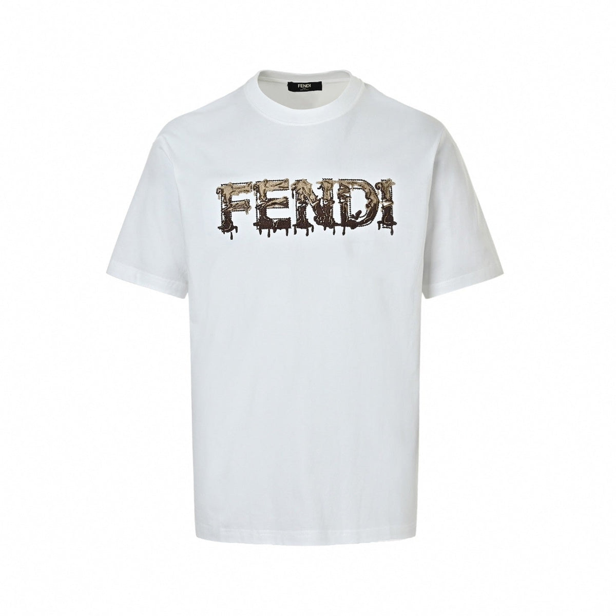 Embroidered Dripping Logo T-Shirt - White