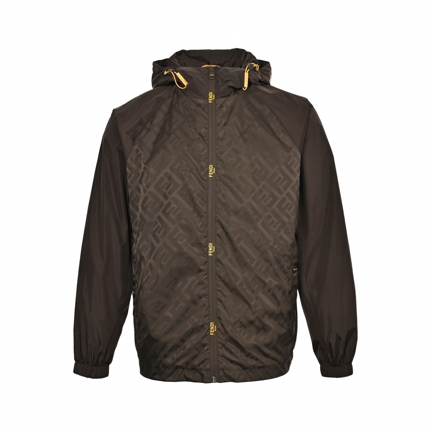 Monogram Windbreaker | Dark Brown & Black