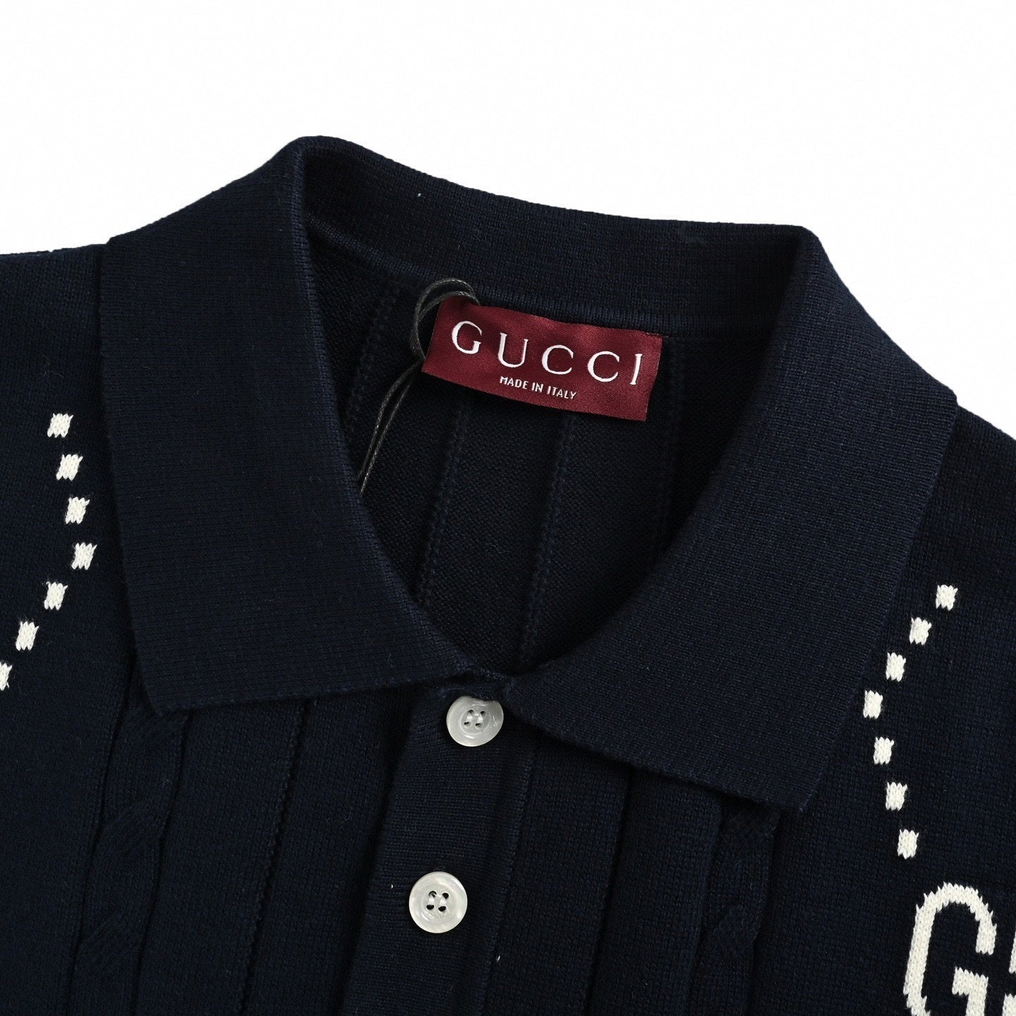 GG Diamond Chain Knit Polo
