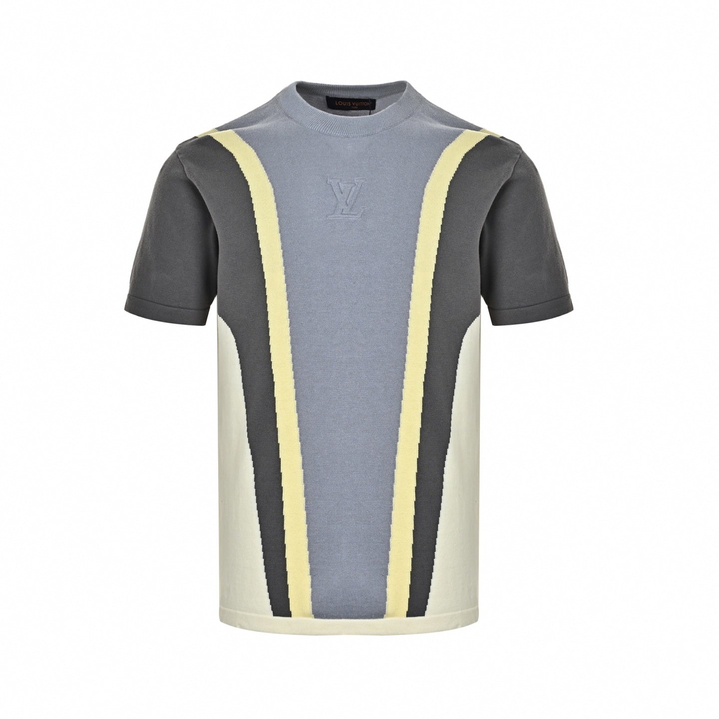 Embossed LV Color-Block T-Shirt | Blue-Grey