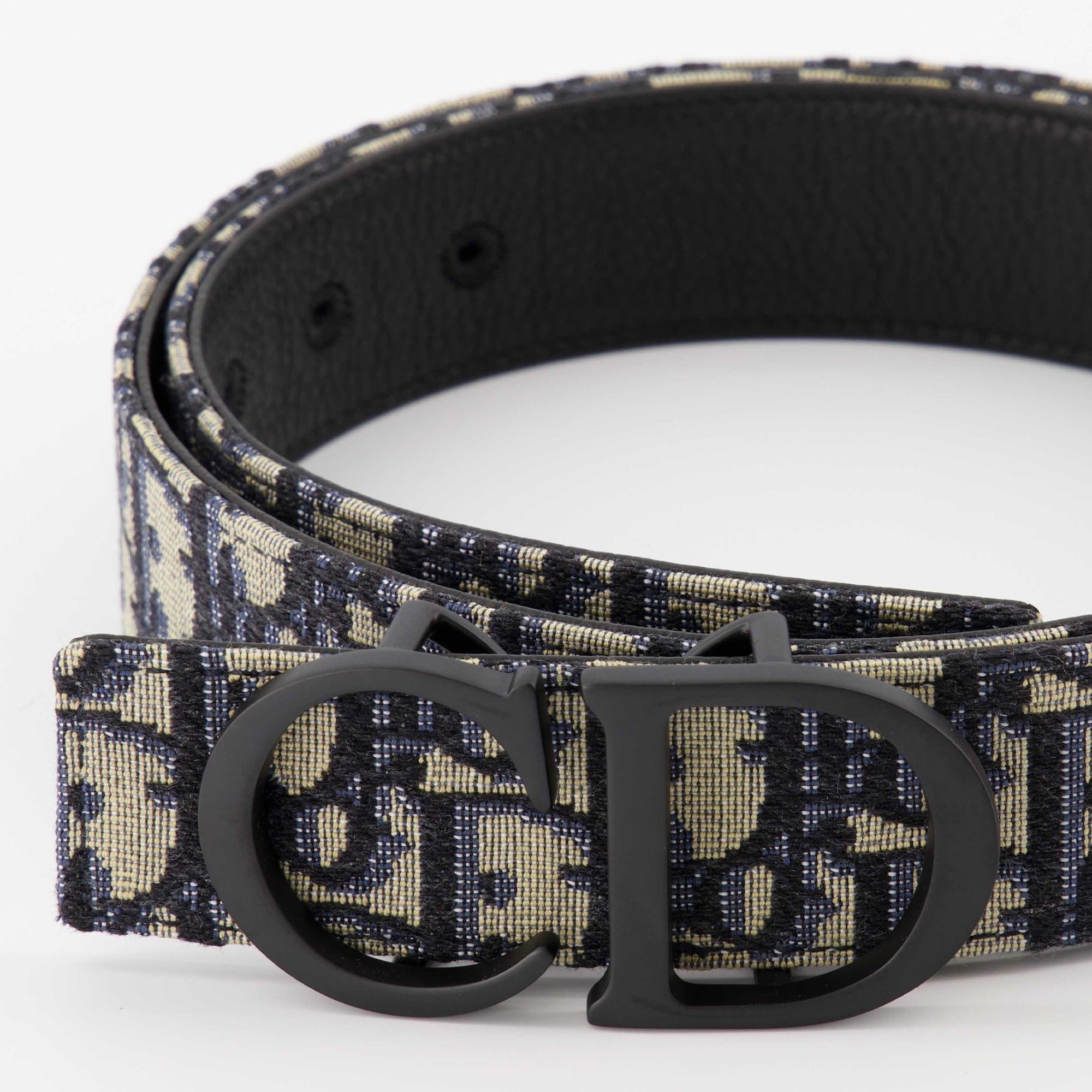 Reversible CD Icon Belt | Oblique Canvas & Black Leather