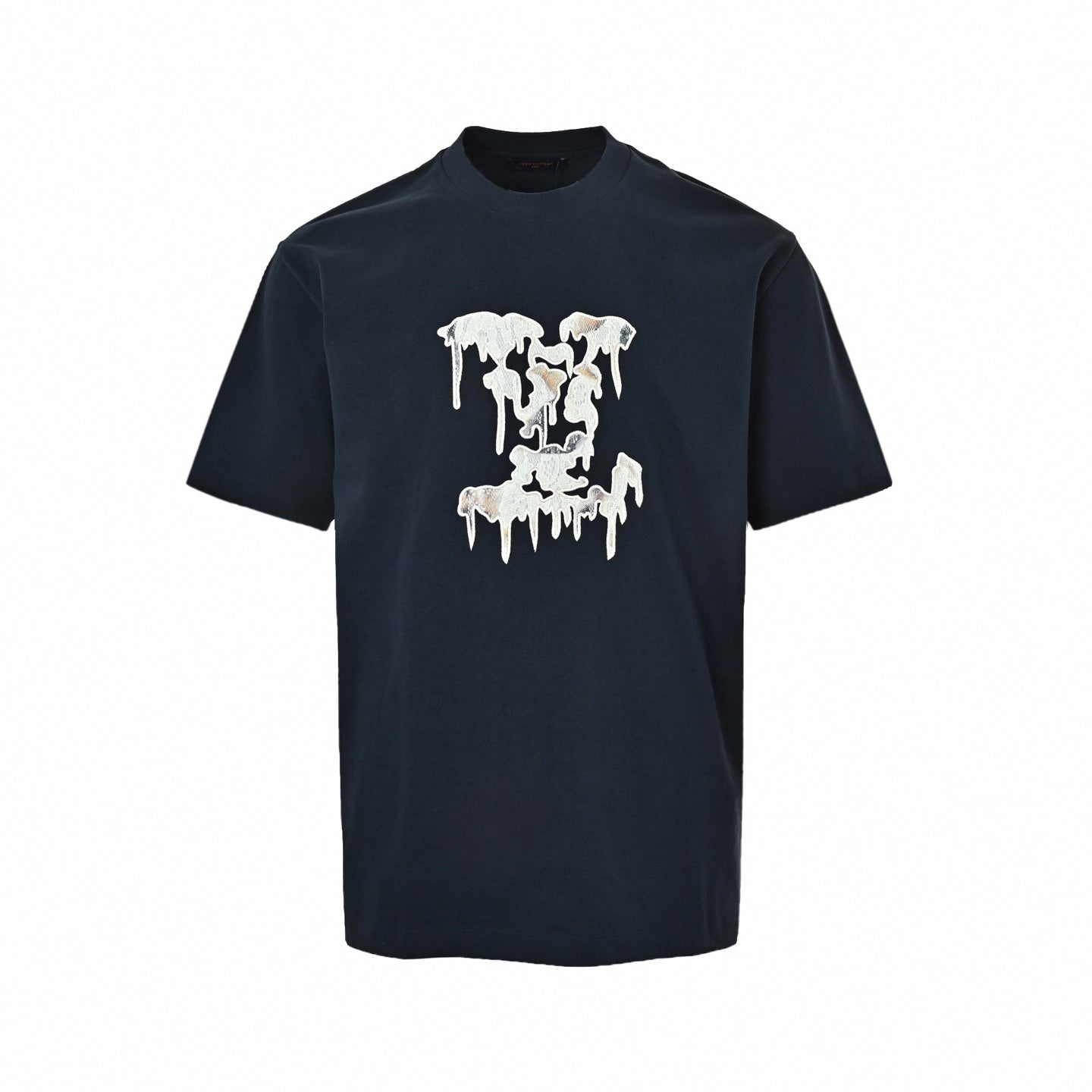 Melting Lace Monogram T-Shirt | Dark Navy