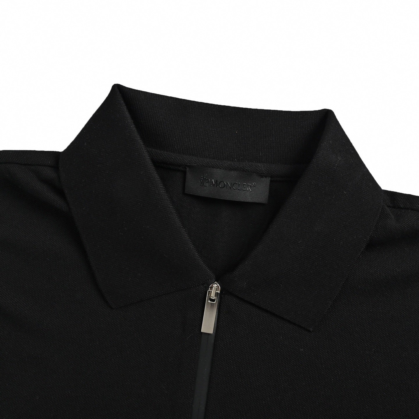 Zip-Neck Polo Shirt - Black