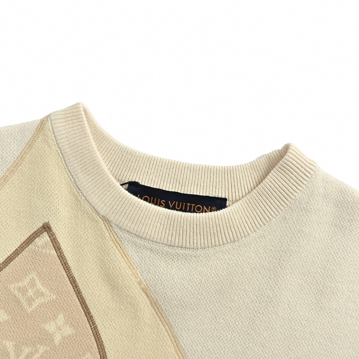 Oversized Monogram Flower Knit T-Shirt - Cream