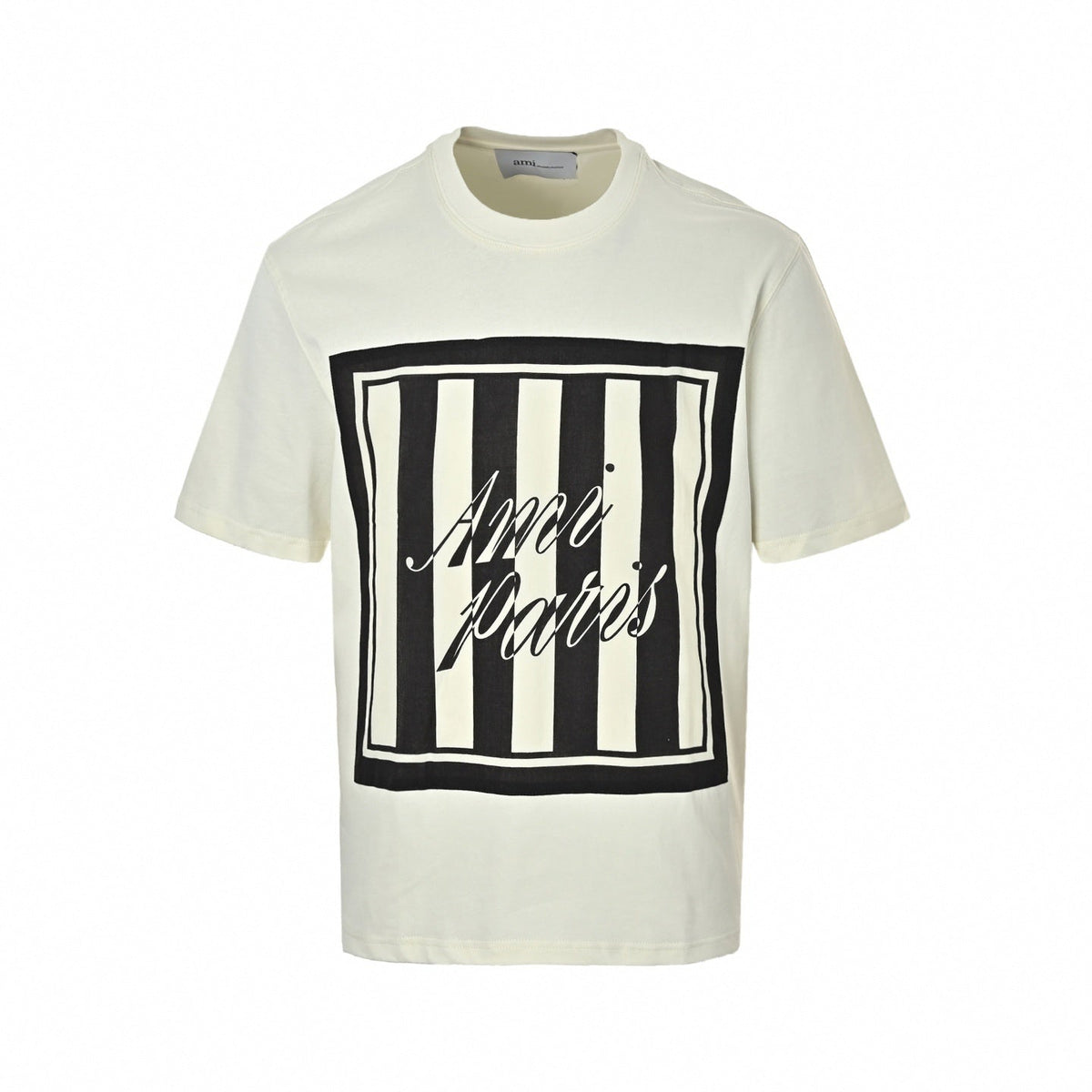 Striped Graphic Logo T-Shirt | Cream