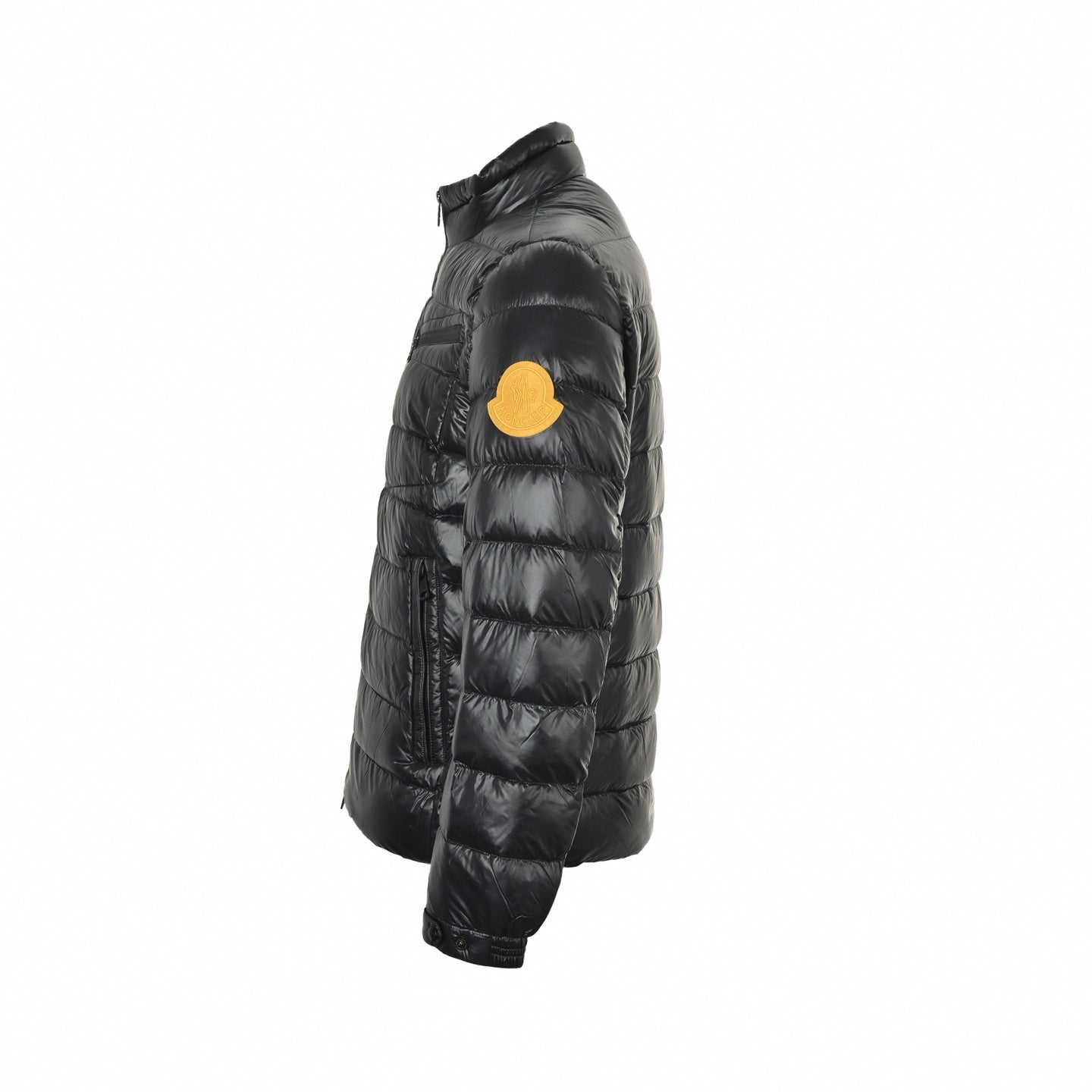 Glossy Quilted Puffer Jacket | Black