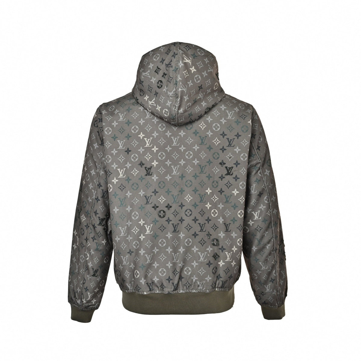 Beaded Monogram Canvas Hooded Jacket - Taupe/Grey