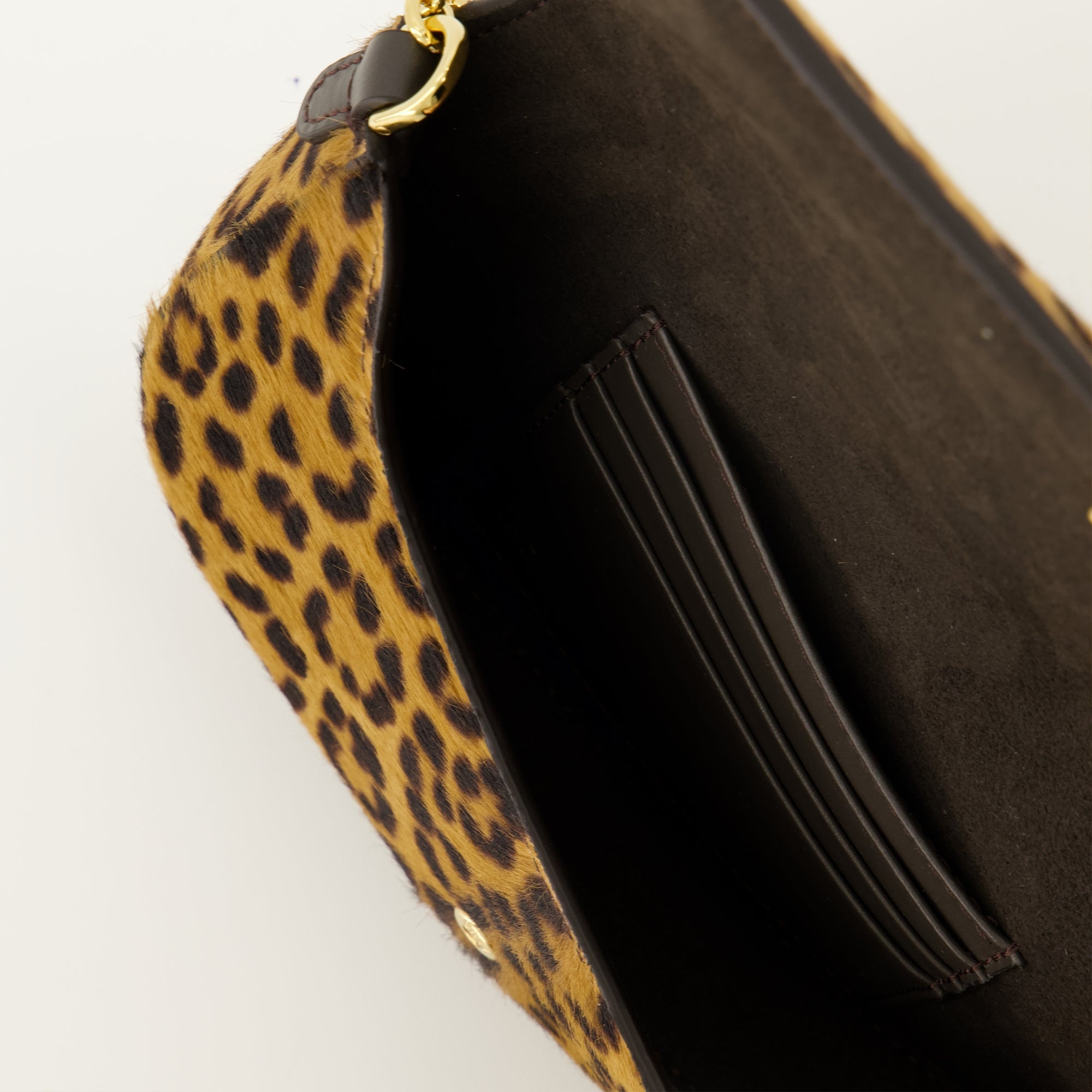 Brown Leopard Print Fendigraphy Pouch