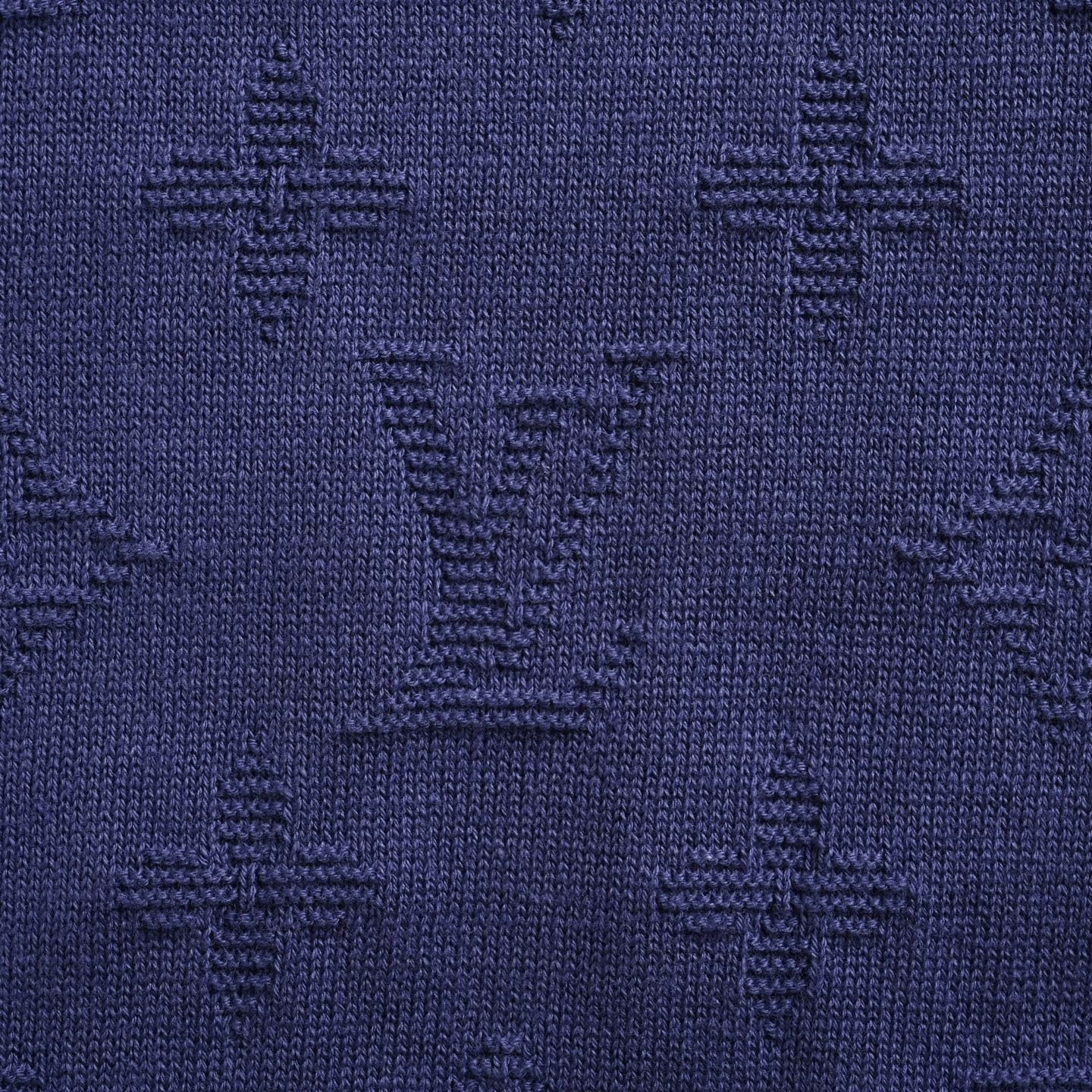 Textured Monogram Knit T-Shirt | Navy Blue