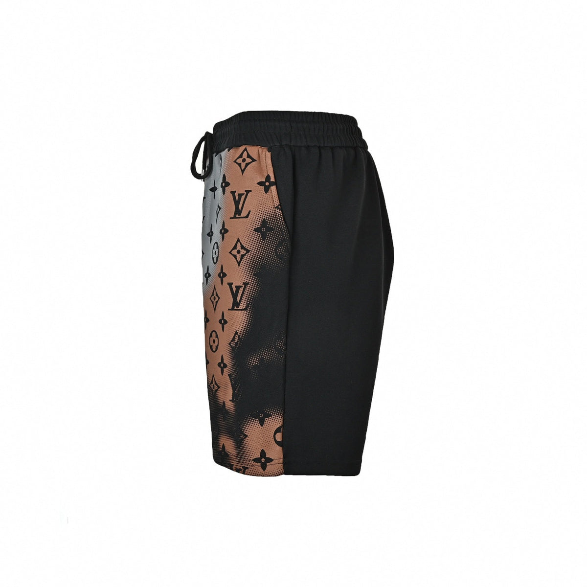 Halftone Monogram Track Shorts | Brown & Black