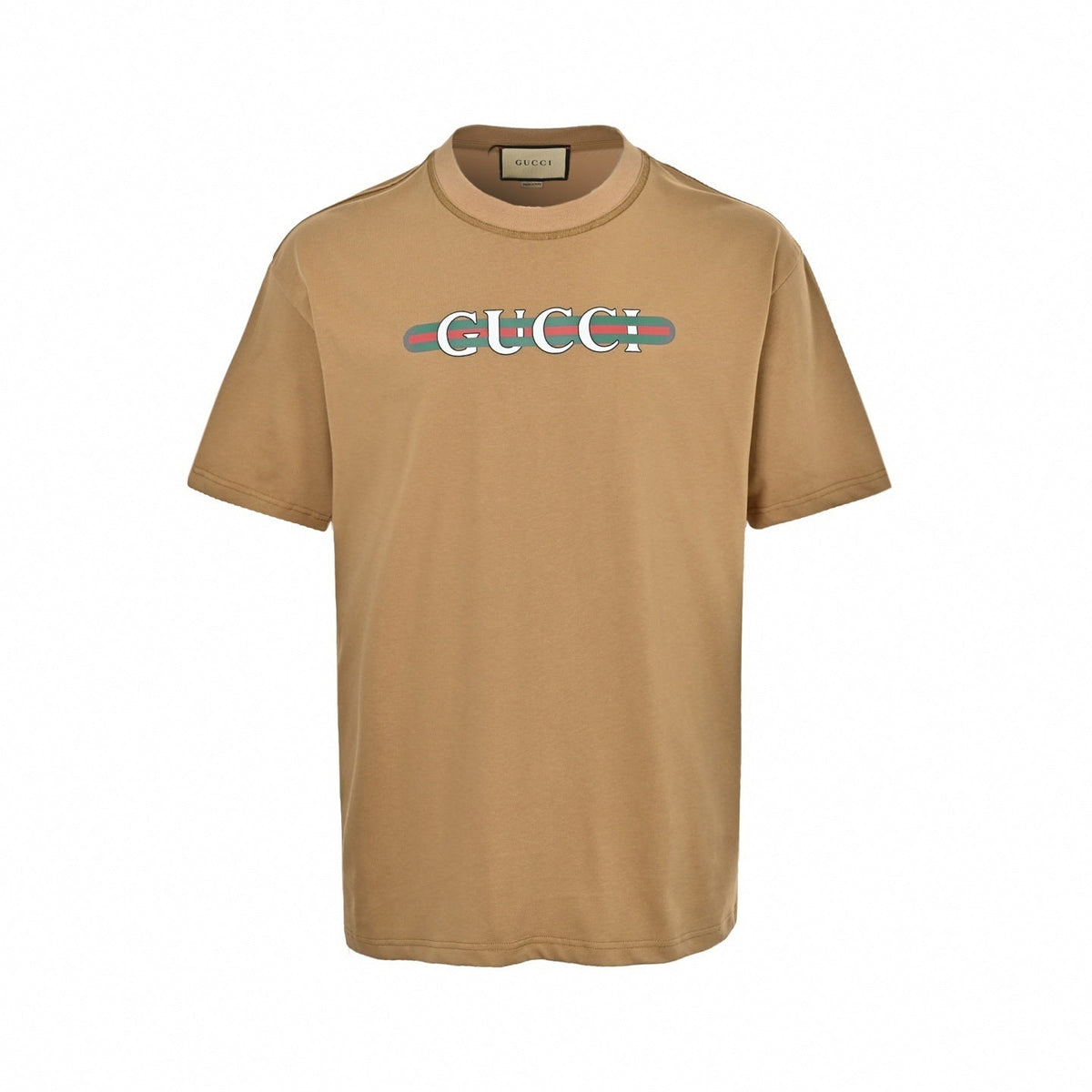 Web Stripe Logo T-Shirt | Camel