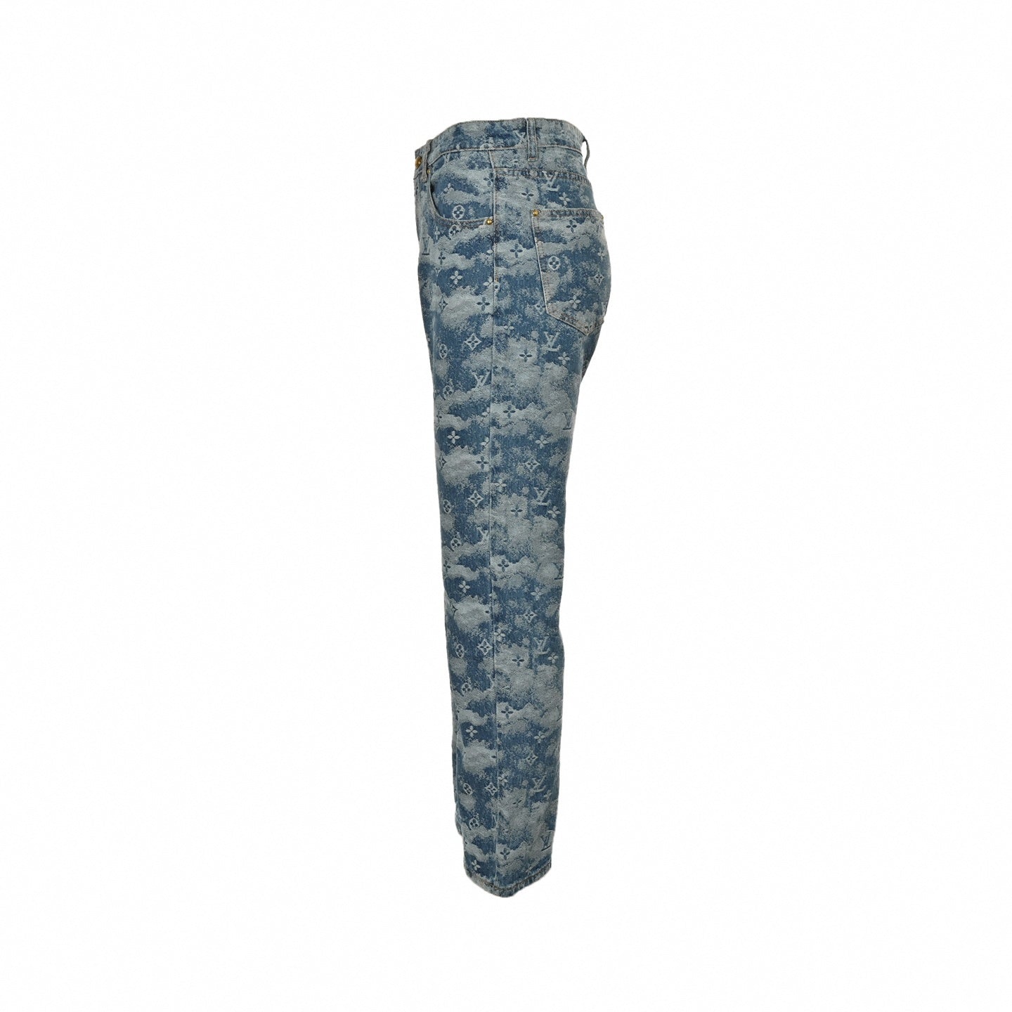 Monogram Cloud Jacquard Jeans | Blue