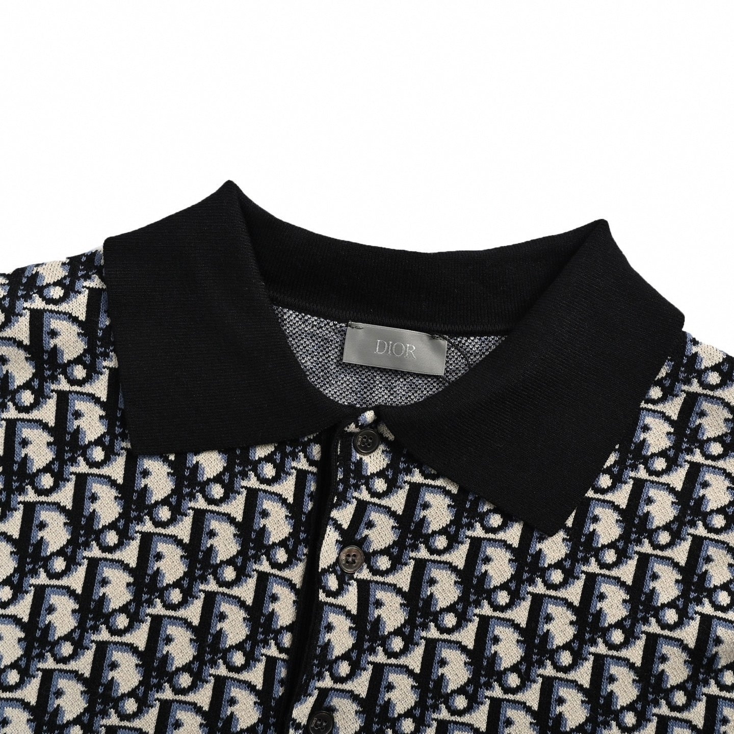 Oblique Jacquard Knit Polo