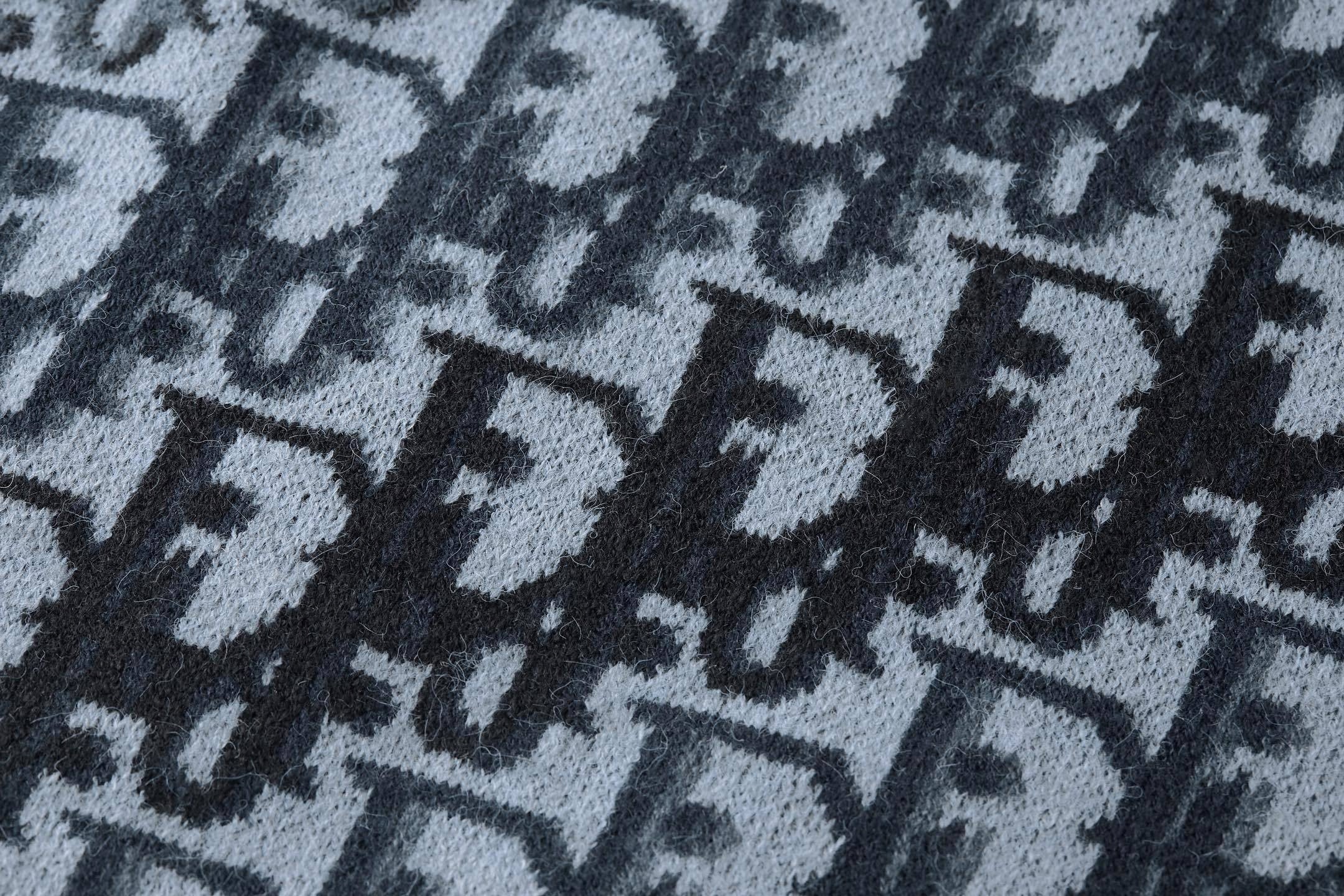 Oblique Terry Cotton Jacquard Crewneck | Blue
