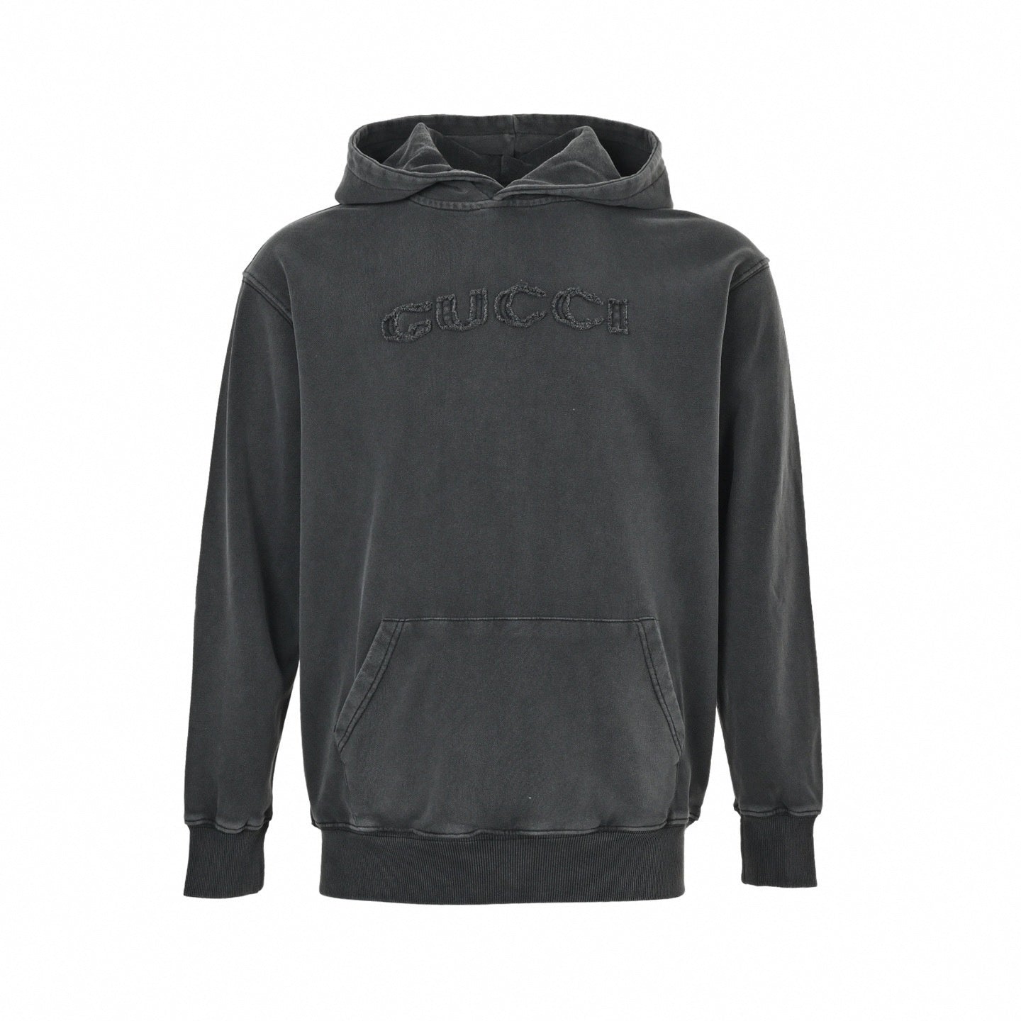 Distressed Logo Hoodie - Washed Grey