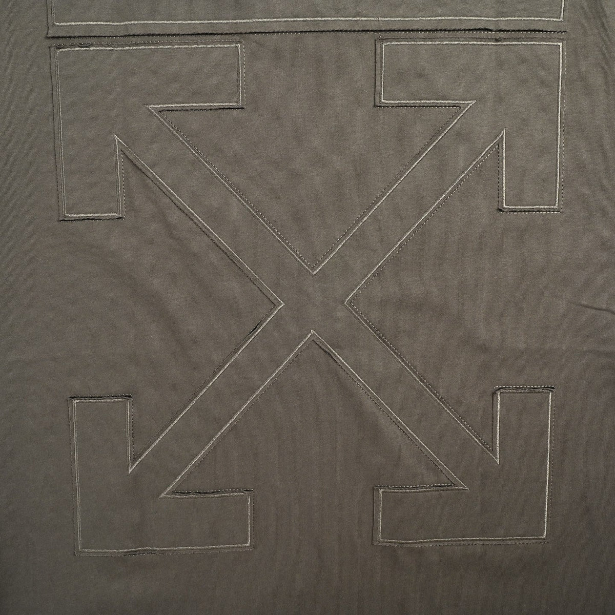 Stitched Arrows Logo T-Shirt | Olive Grey