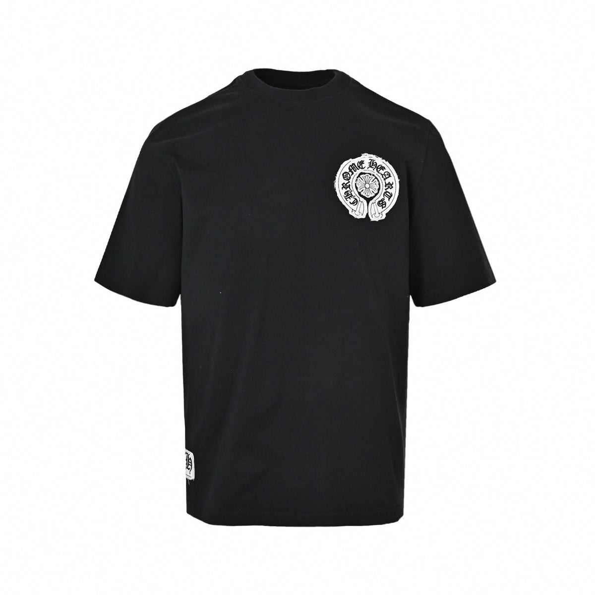 Frayed Appliqué Horseshoe T-Shirt | Black