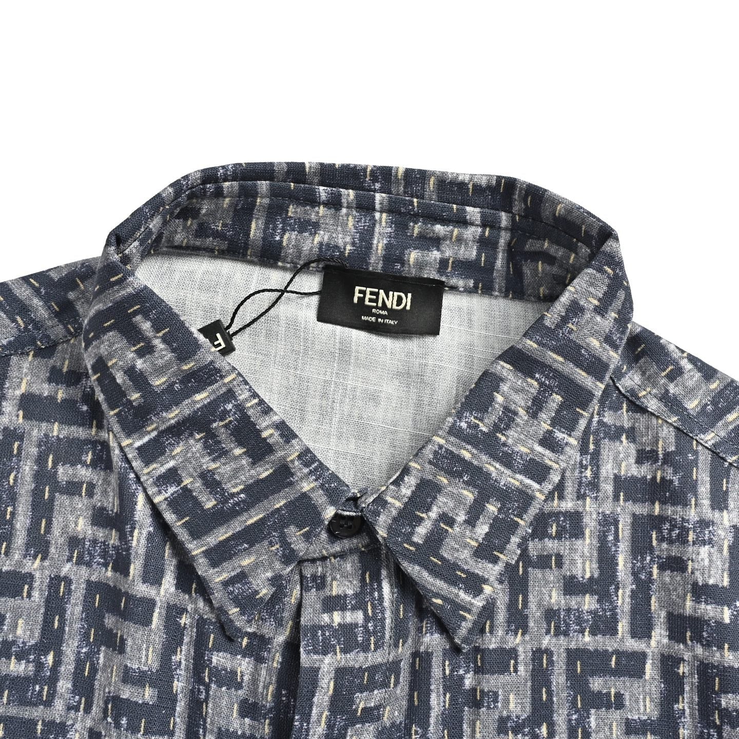 Trompe L'Oeil FF Logo Shirt | Navy Blue & Grey