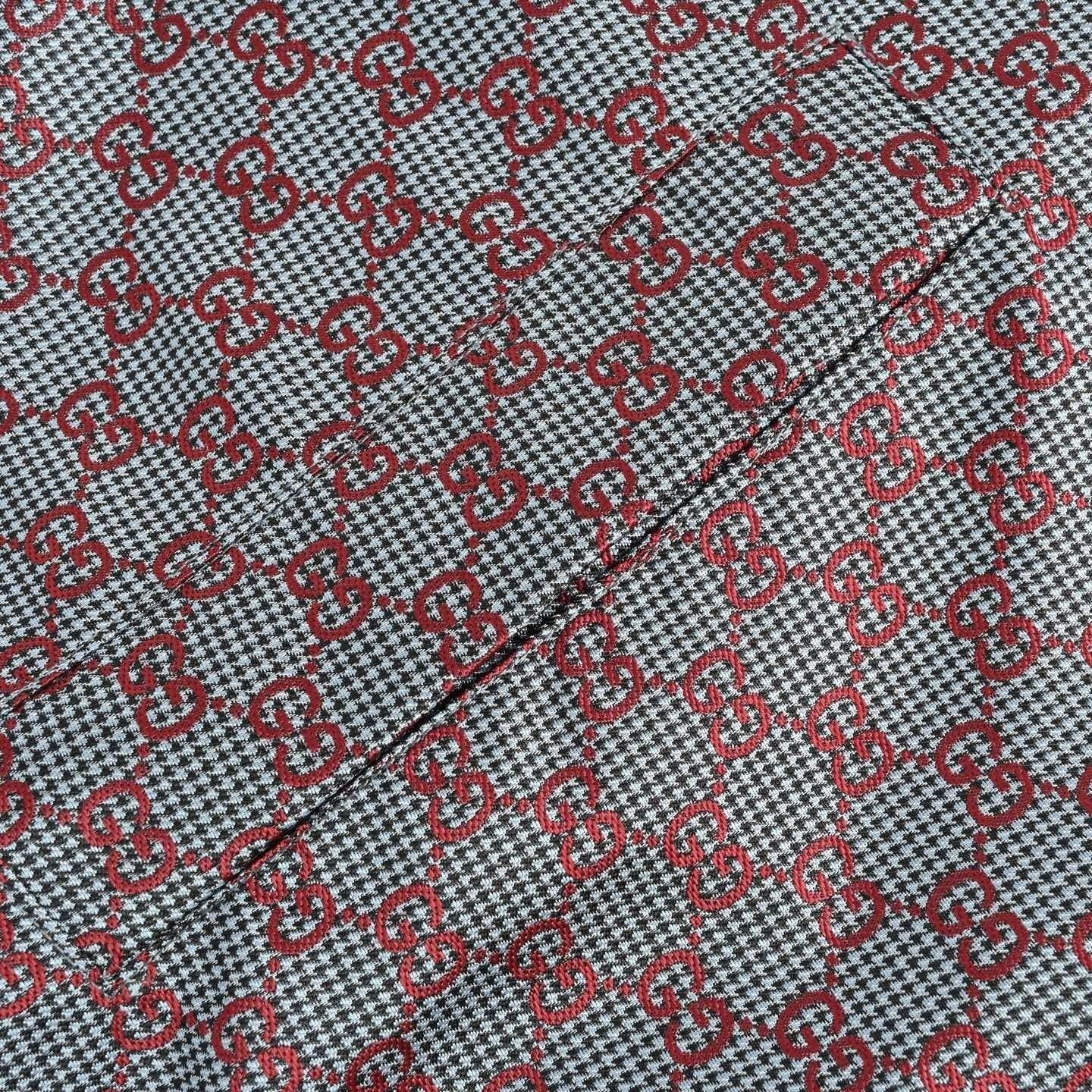 GG Houndstooth Zip Jacket | Grey & Red