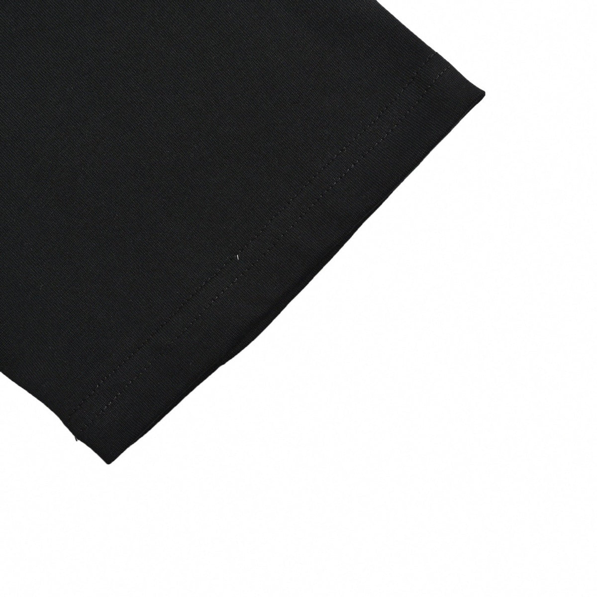 Denim Appliqué Pattern T-Shirt - Black