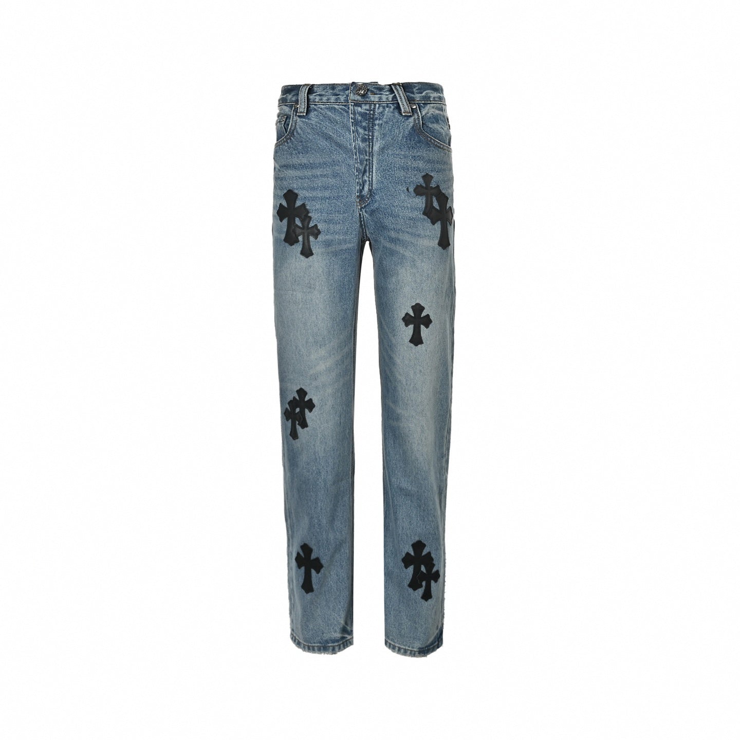 Cross Patch Denim Jeans | Blue